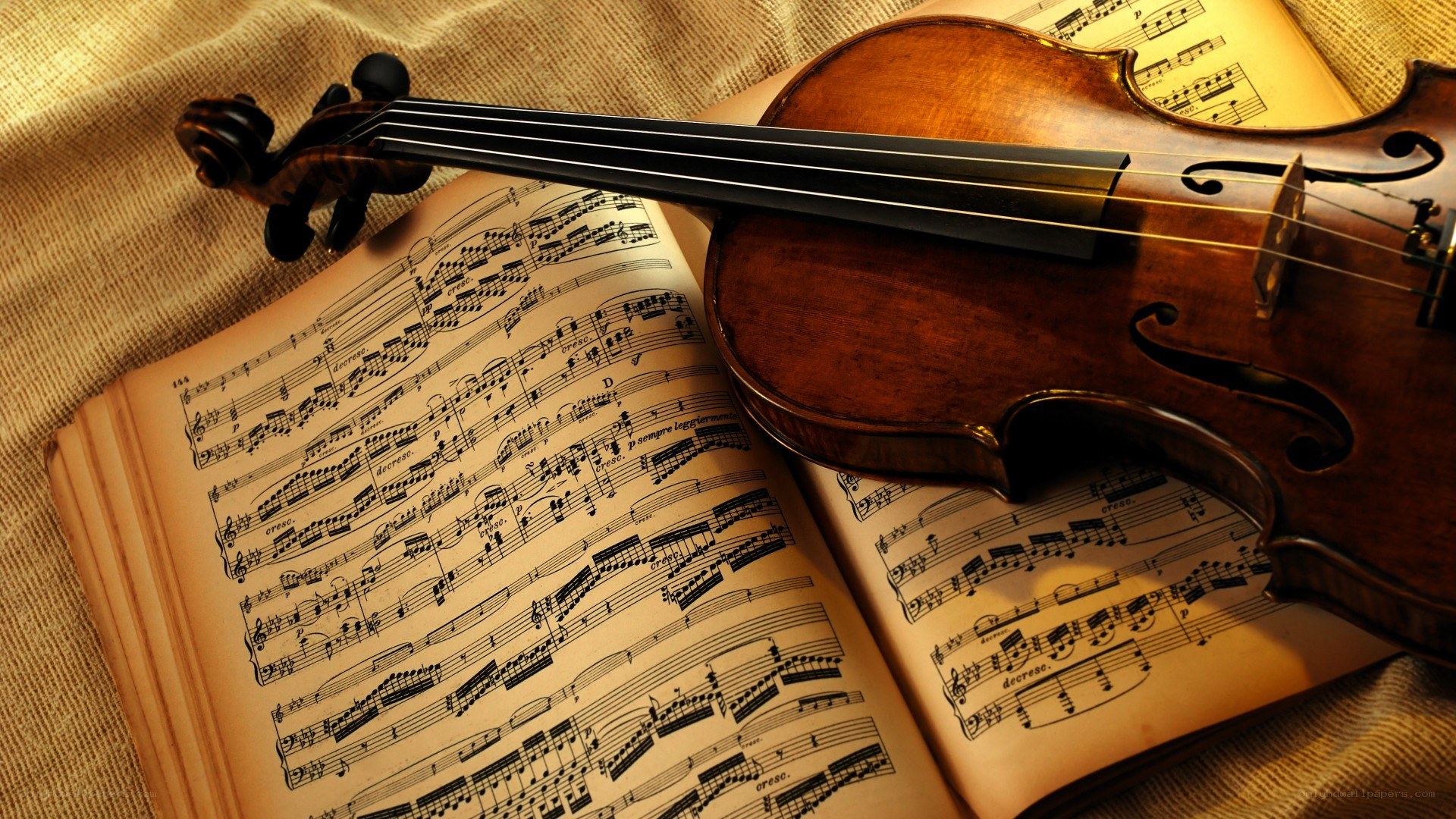 Violin on sheet music
