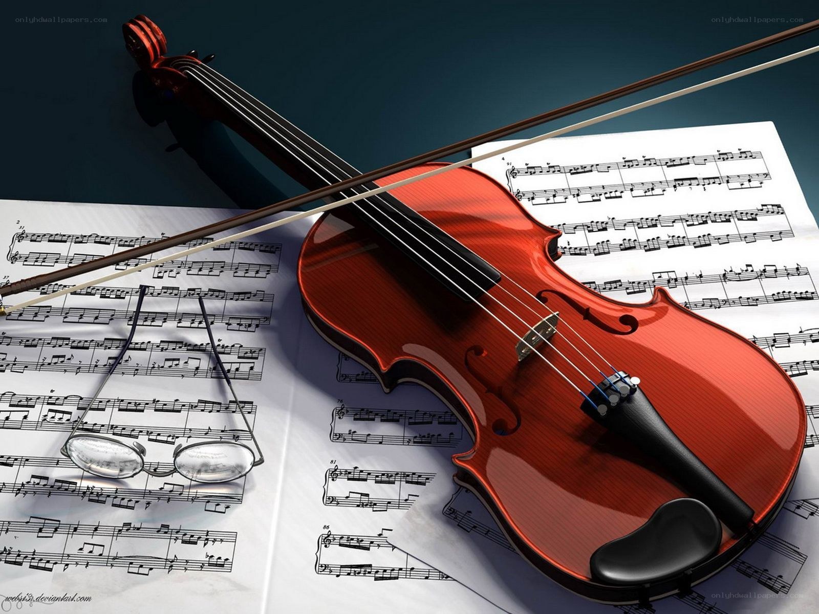 Violin on sheet music