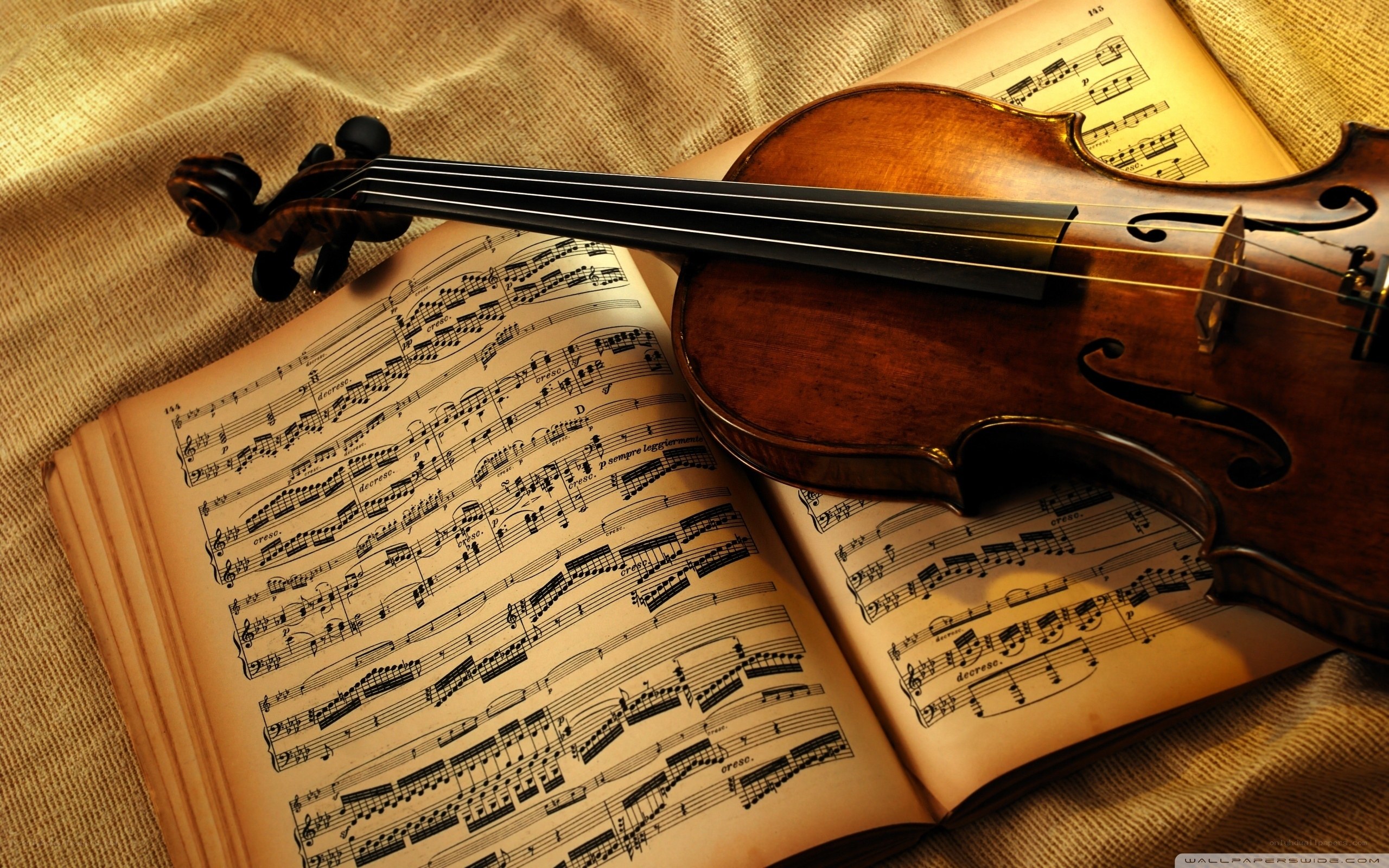 Violin on sheet music