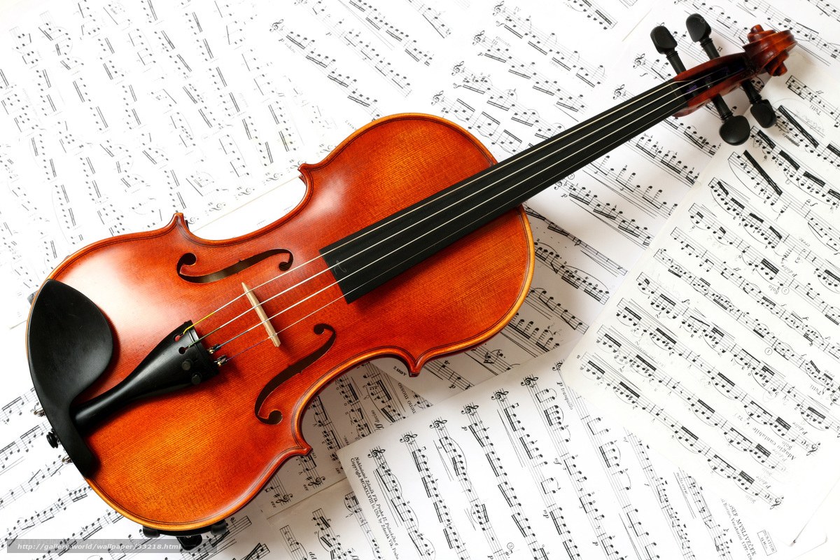 Violin on sheet music