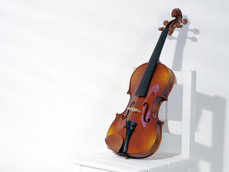 Violin on White Chair