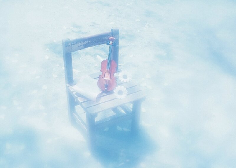 Violin on Wooden Chair