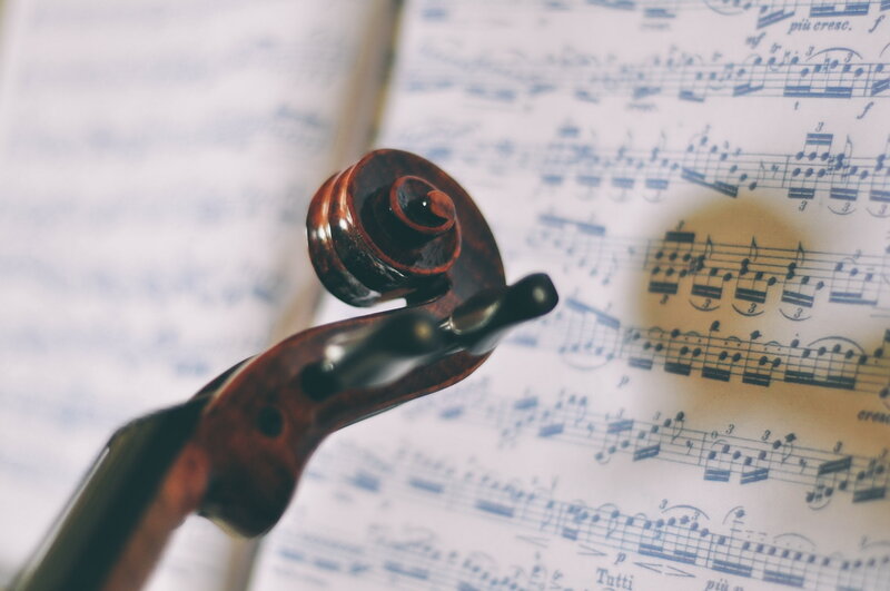 Violin Scroll on Sheet Music