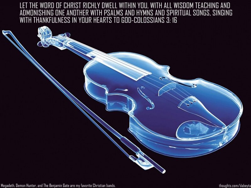 Violin with Bible verse