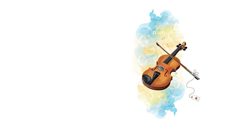 Violin with Bow — Brown, Calm