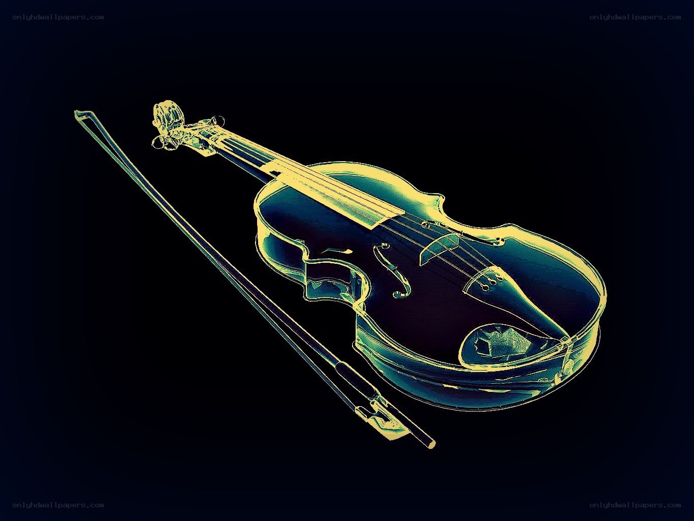 Violin with bow illustration