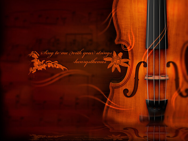 Violin with musical notes