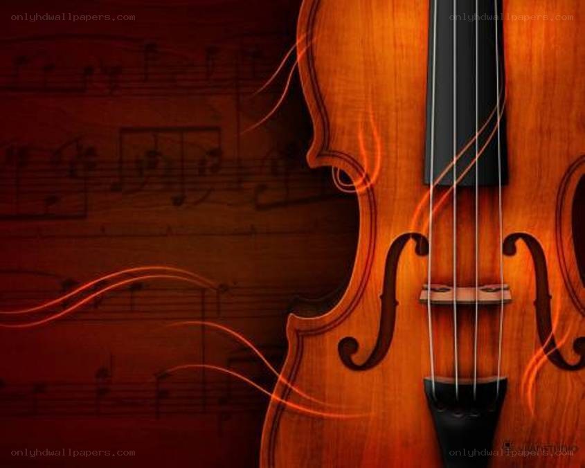 Violin with musical notes