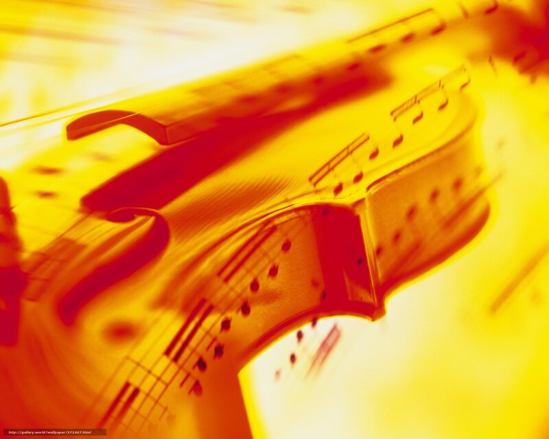 Violin with musical notes