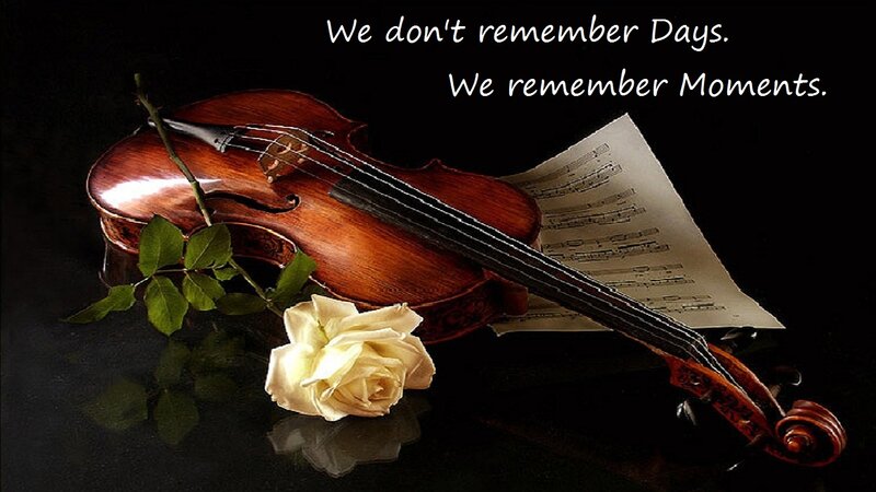 Violin with Rose — Black