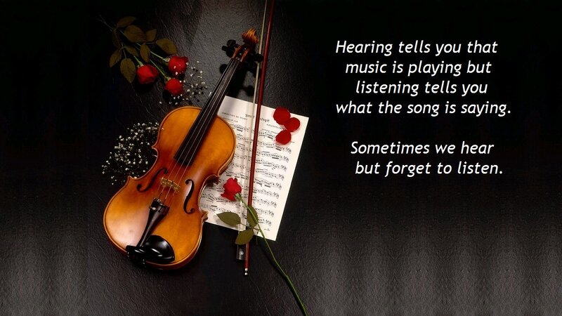 Violin with Sheet Music — Black, Dramatic