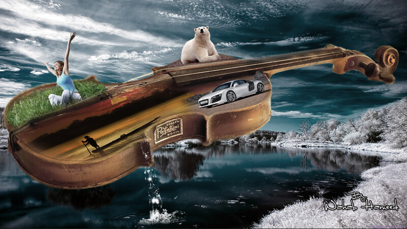 Violin with Surreal Elements
