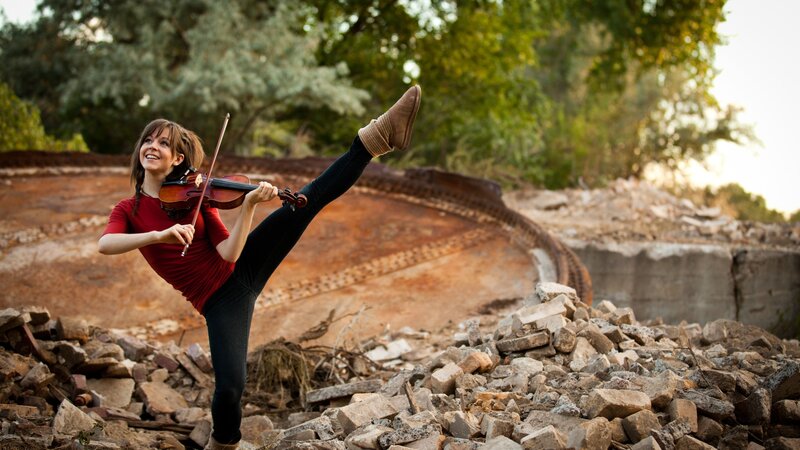 Violinist in a dynamic pose