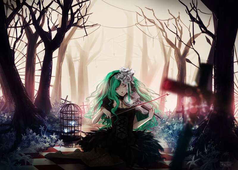 Violinist in a haunted forest