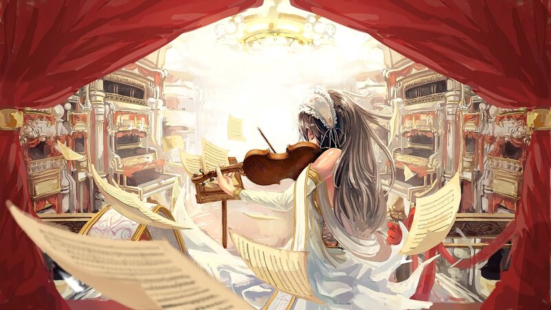 Violinist in White Dress