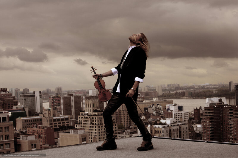 Violinist on a rooftop