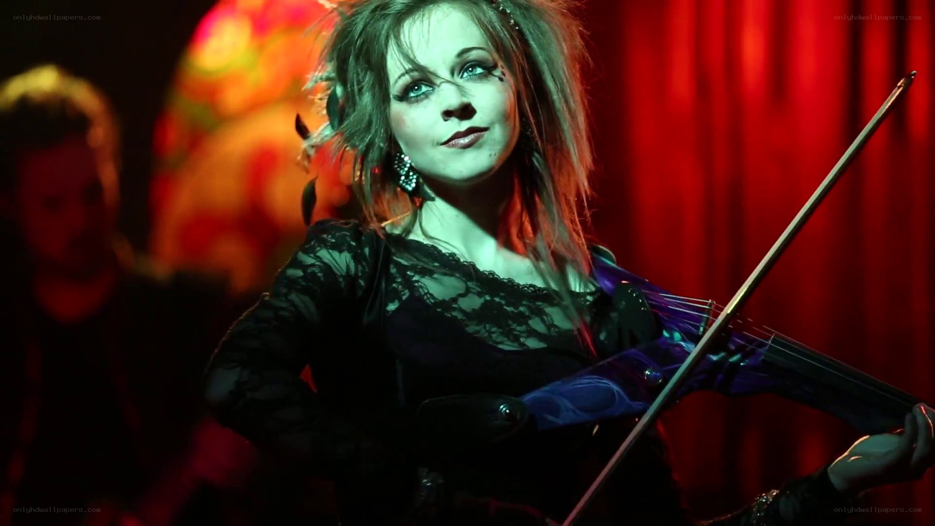 Violinist performing on stage