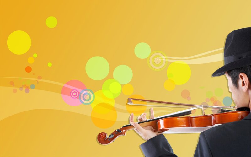 Violinist playing music