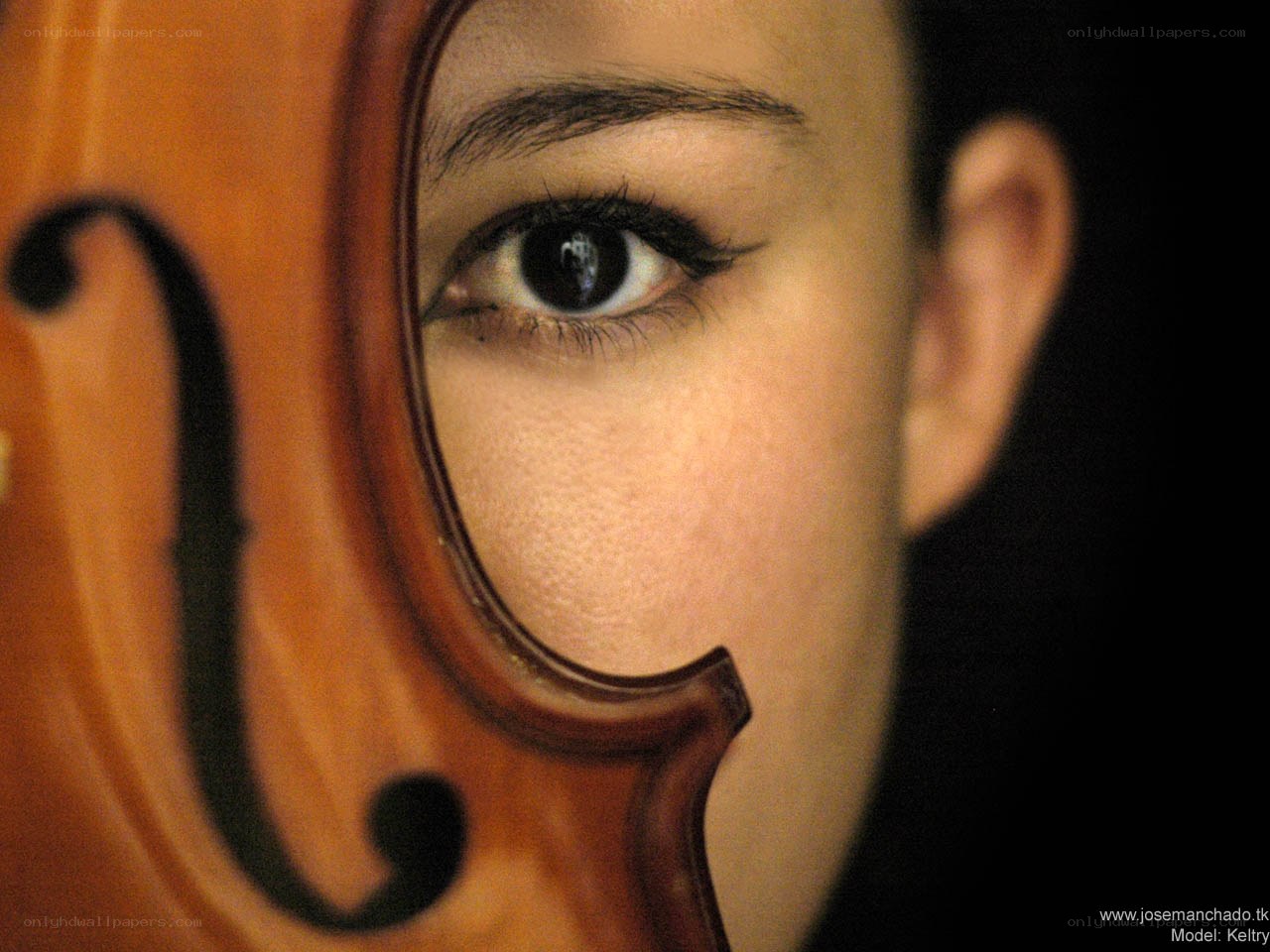 violinist's eye close-up