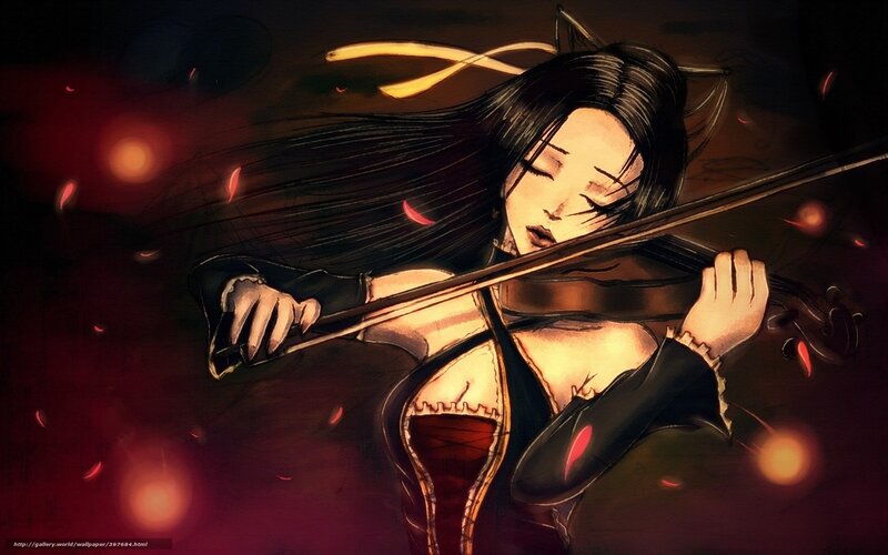 Violinist with cat ears