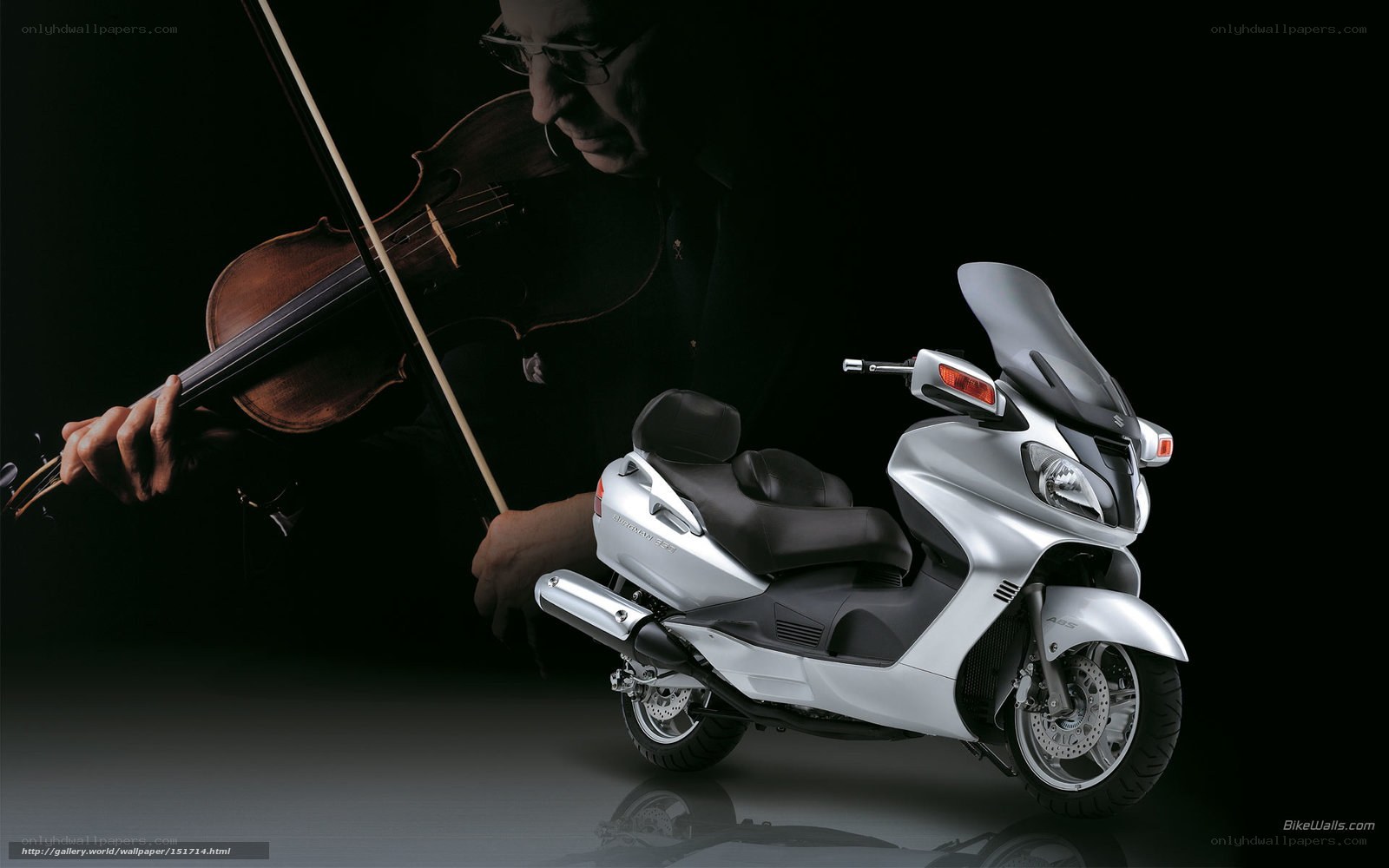 Violinist with Silver Scooter