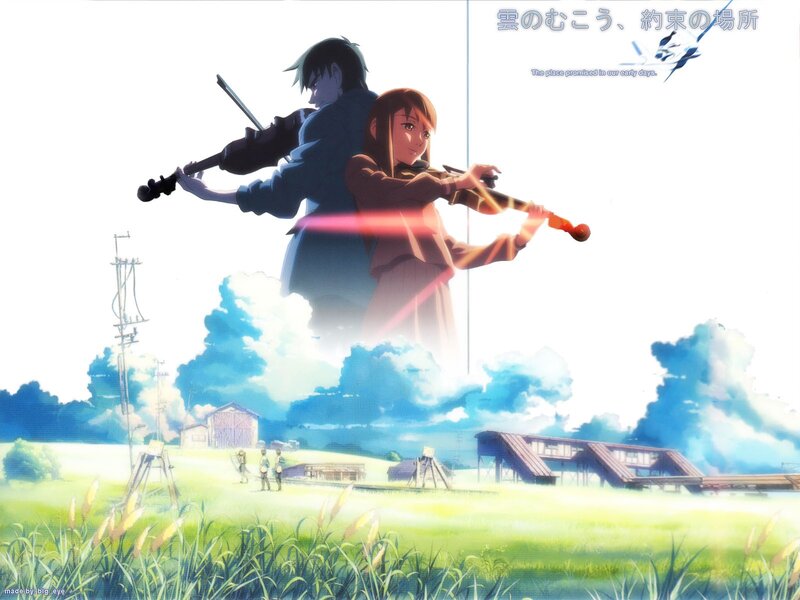Violinists in a field