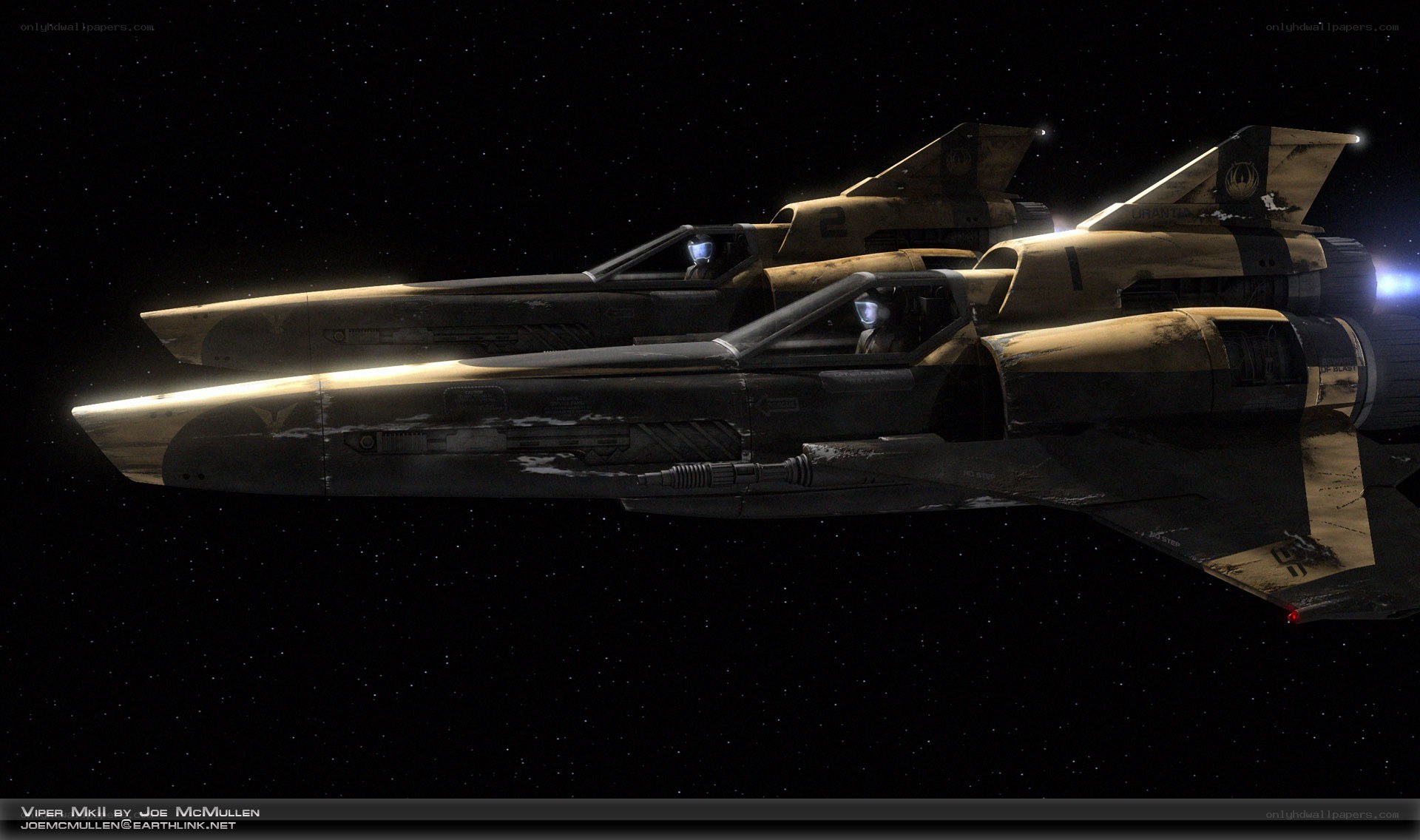 Viper MkII starfighters in space