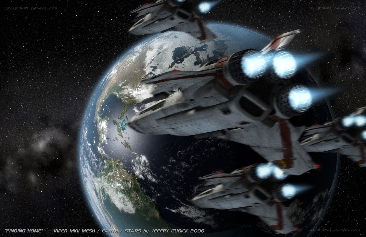 Viper ships over Earth