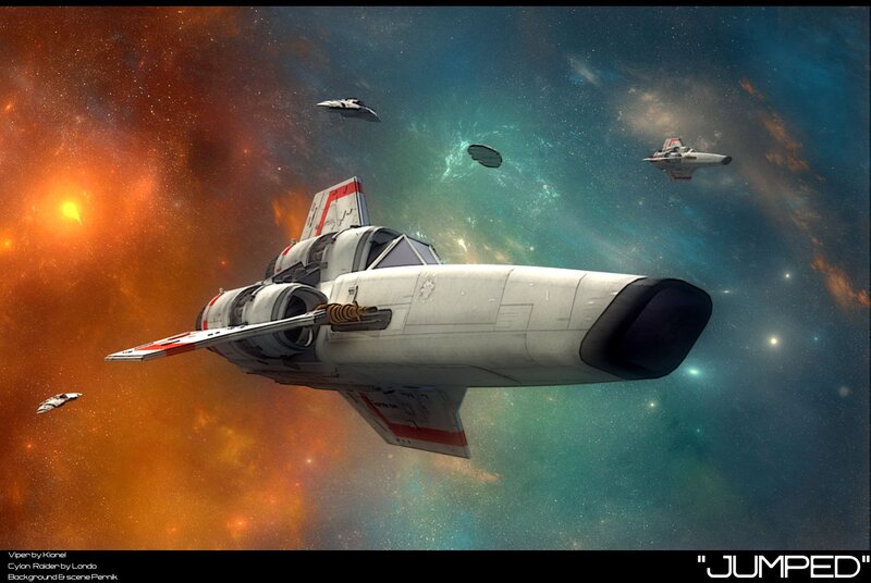 Viper spacecraft in space