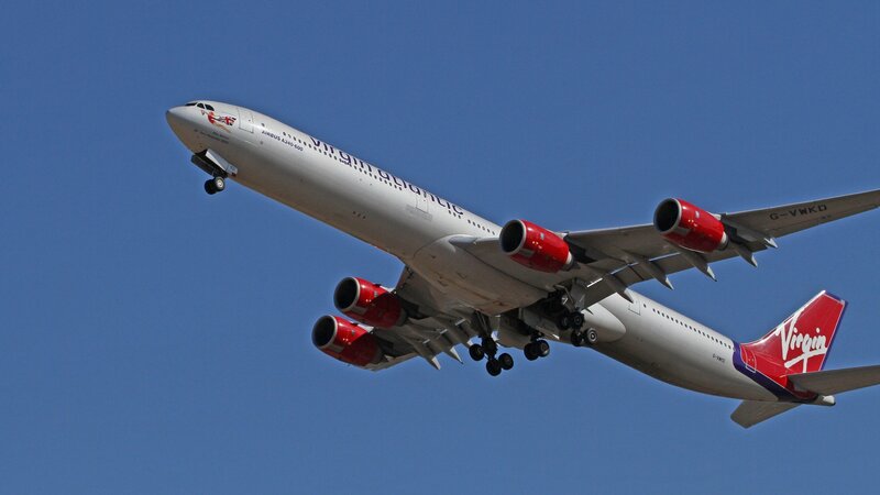 Virgin Atlantic Airbus A340 in flight