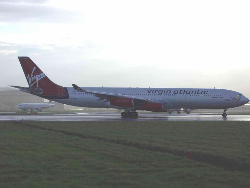 Virgin Atlantic Airbus A340 on runway