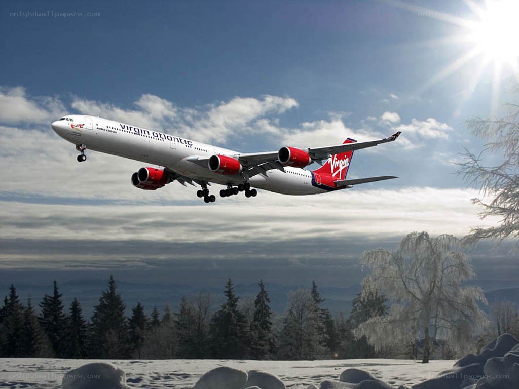 Virgin Atlantic airplane in flight