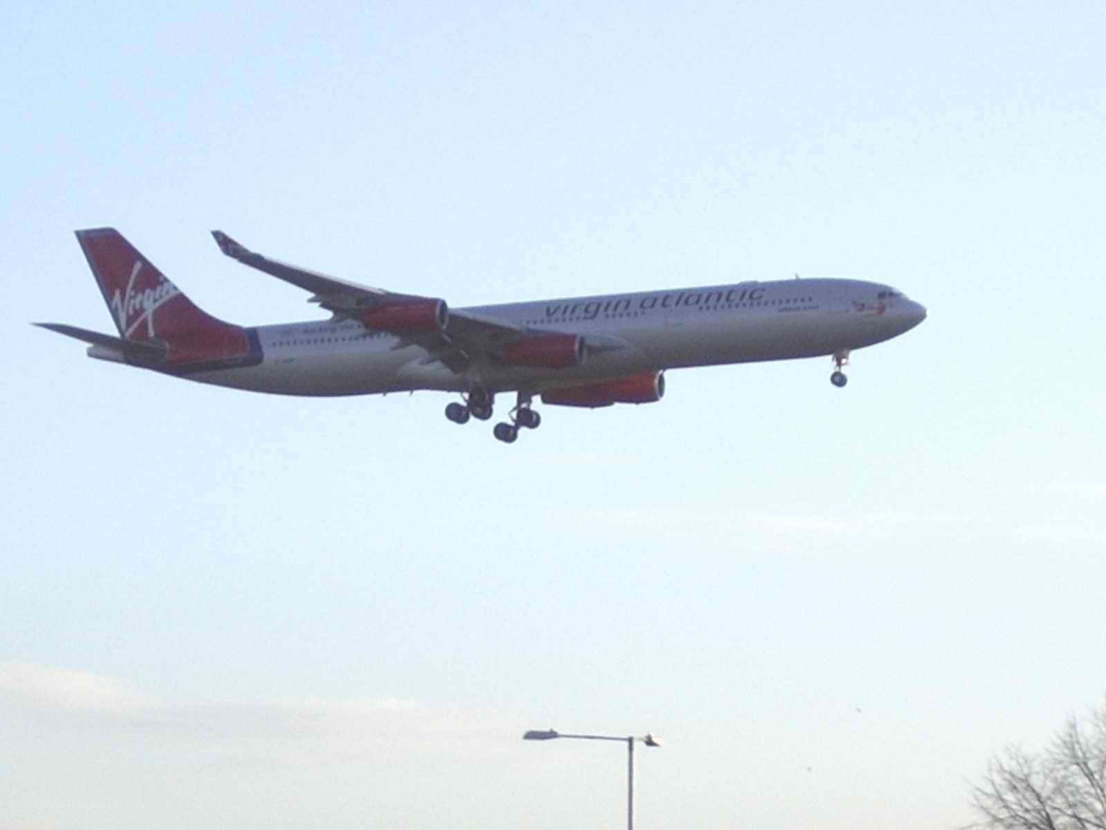 Virgin Atlantic airplane in flight