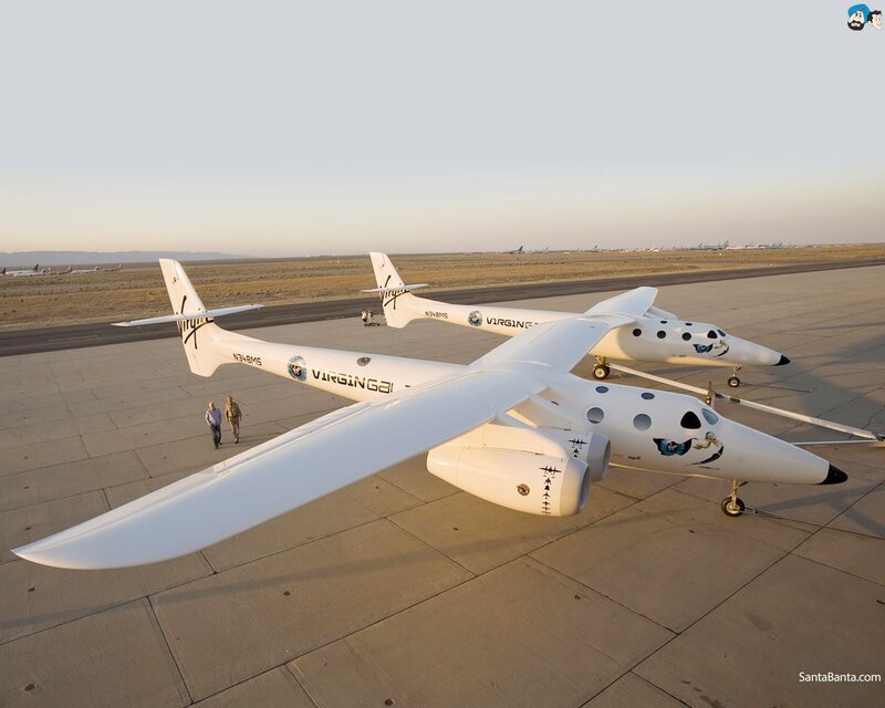 Virgin Galactic Aircraft — White, Serene, Sunset