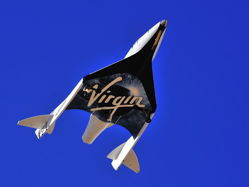 Virgin Galactic spaceplane in flight