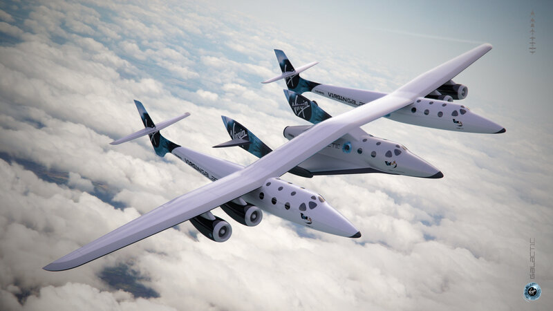 Virgin Galactic spaceplanes in flight