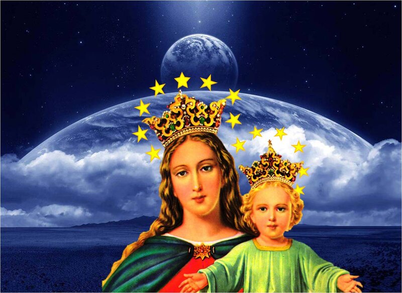 Virgin Mary and Child Jesus — Blue, Serene, Night