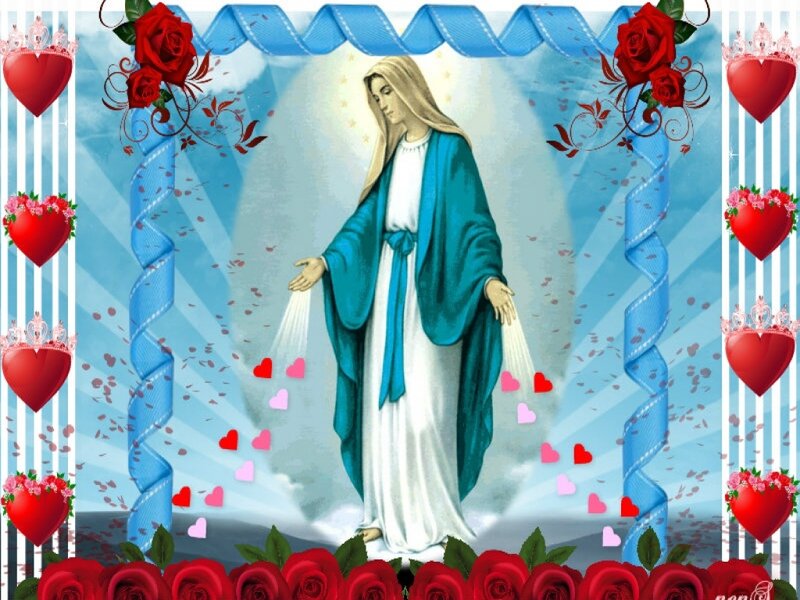 Virgin Mary Figure — Blue