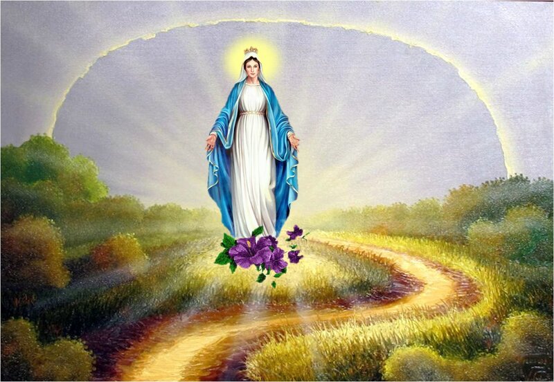 Virgin Mary Standing — Blue