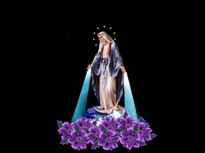 Virgin Mary Statue — Purple