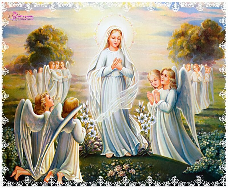 Virgin Mary with Angels — White