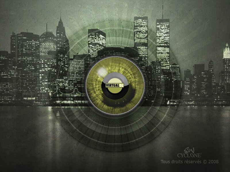 Virtual DJ cityscape background