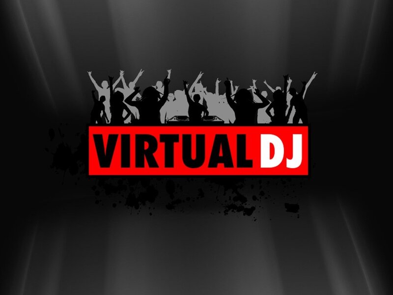 Virtual DJ logo with crowd
