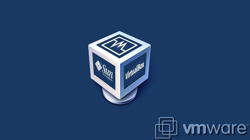 VirtualBox logo on blue background