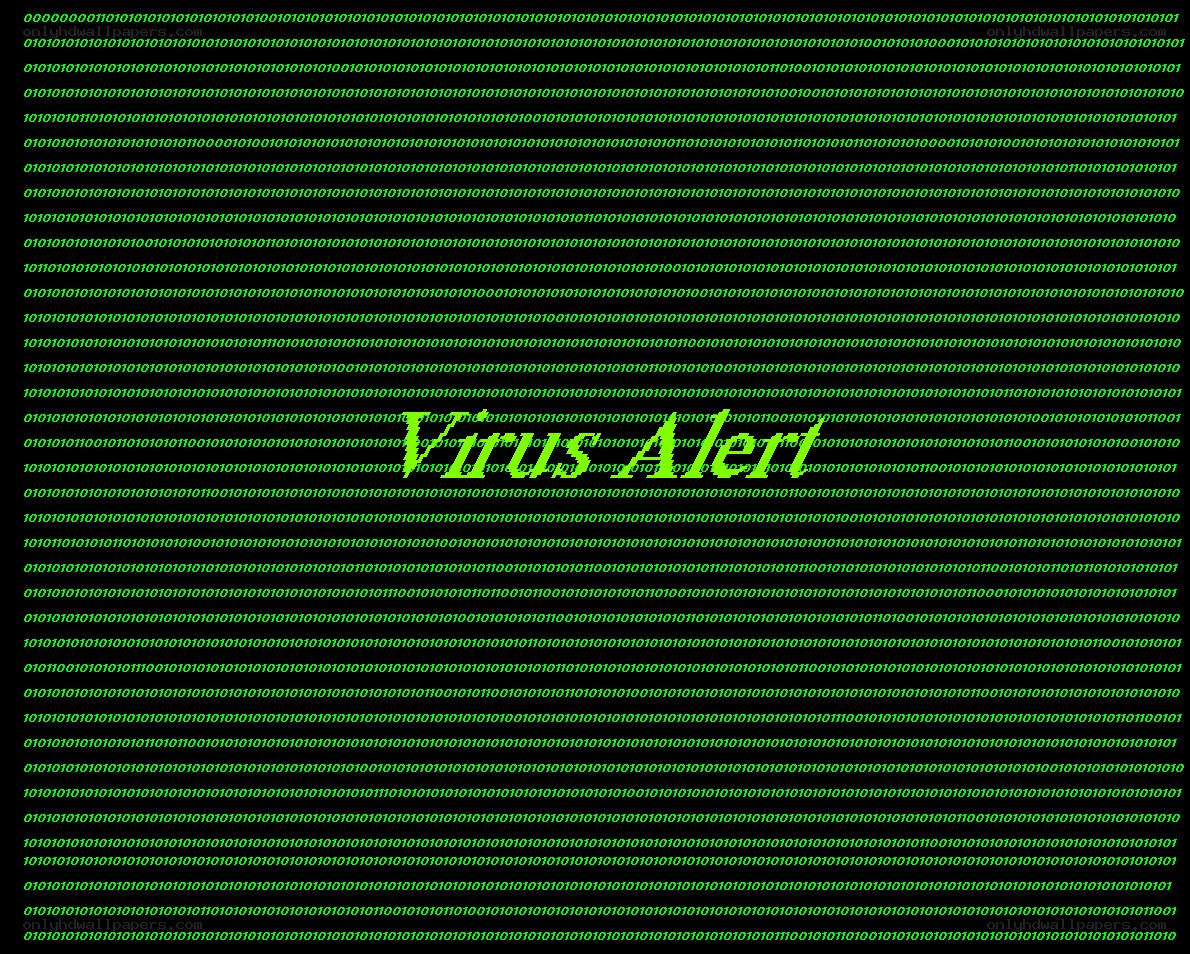 Virus alert on digital screen
