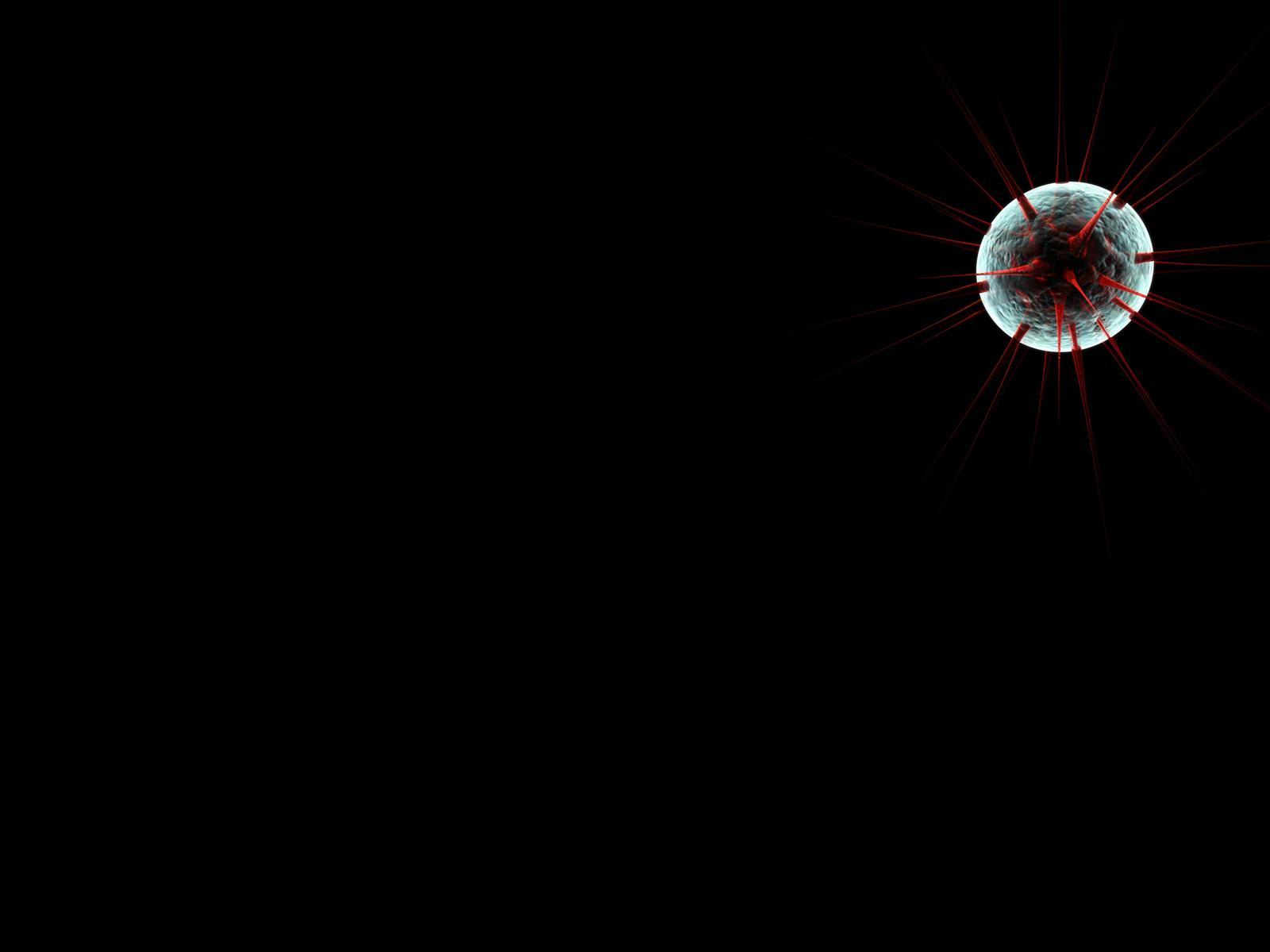 virus cell in dark space