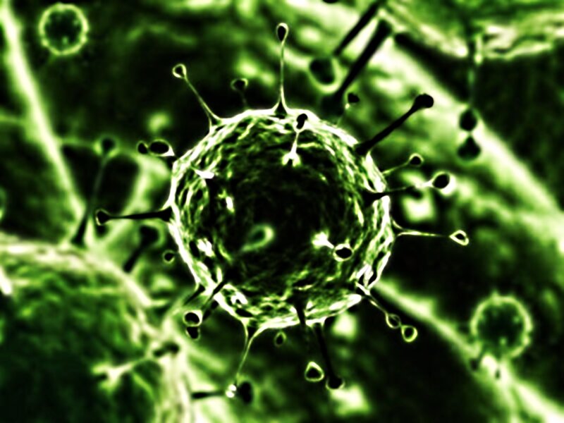 Virus Cell under Microscope — Green