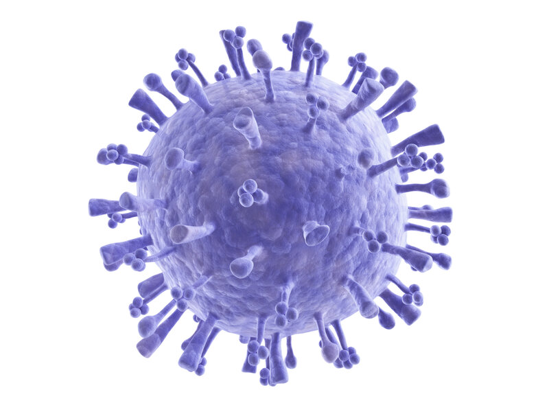 virus cell with spikes