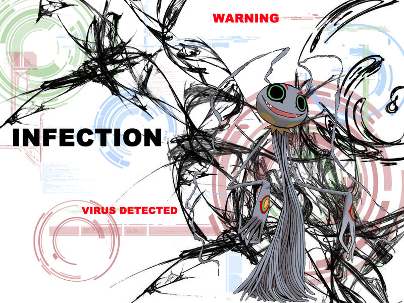 Virus infection warning graphic
