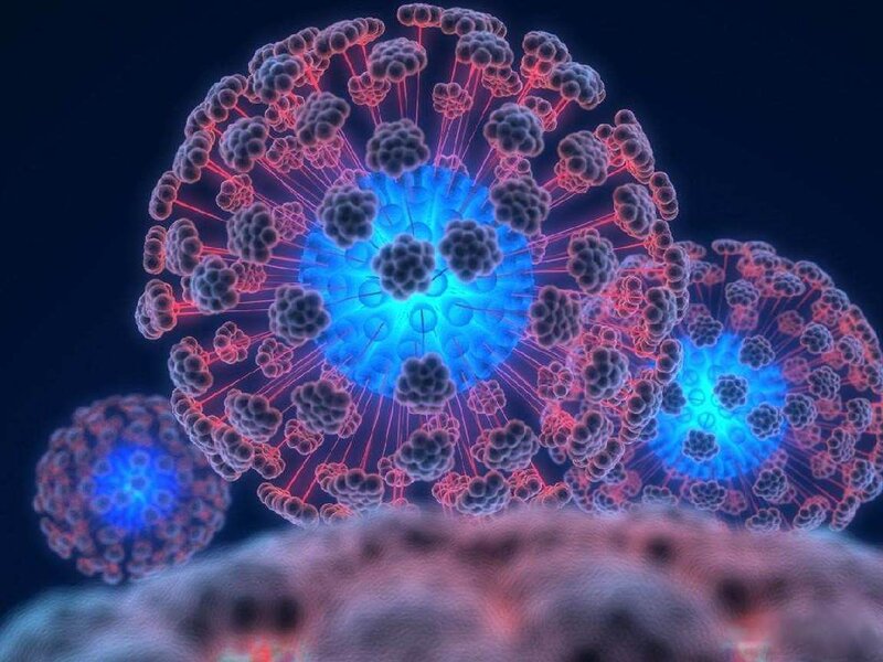 Virus Particles — Blue, Scientific